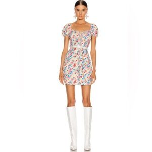 NWT THE ANDAMANE Daisy Mini Dress in Floral Ivory